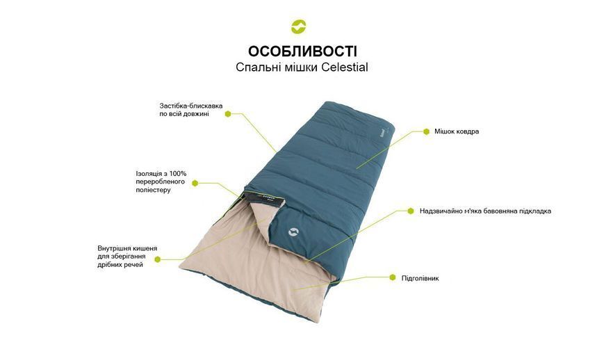 Спальний мішок ковдра Outwell Celestial Lux 9&deg;C/4&deg;C 3 сезони 230427 фото