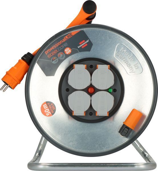 Подовжувач на котушці 50 м Professional Line SteelCore 4 розетки 3300 Вт 220 В 16 А IP44 H07BQ-F 3G1,5мм&sup2; помаранчевий 9191500200 фото