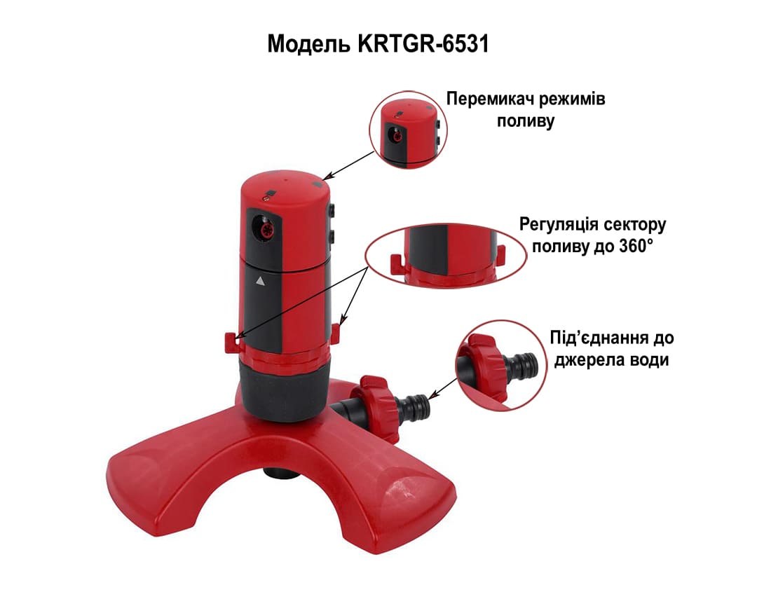 Зрошувач садовий на три режими 6531
